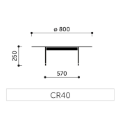 Konferenčný stolík Chic CR40, p 80cm, v 25cm, tvrdené sklo, kovový rám čierny