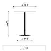 Barový stolík Chic RR10, p 80cm, v 110cm, čierny rám, biela doska