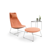Taburet Chic Lounge, nohy Metallic, látka Synergy LDS 73