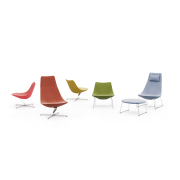 Taburet Chic Lounge, nohy Metallic, látka Synergy LDS 73