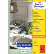 Etikety farebné 70x37mm Avery A4 100 hárkov červené