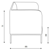 Jednokreslo Soft, š. 75 cm, zelená Bombay 38