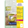 Etikety polyesterové veľmi odolné 210x297mm Avery A4 biele odnímateľné 20 hárkov