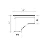 Pracovný stôl Gate, ergo, pravý, 160x75,5x120 cm, dub/dub