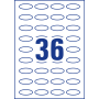 Etikety oválne 40x20mm Avery 10 hárkov biele