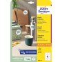 Etikety univerzálne kruhové 65mm Avery A4 10 hárkov