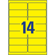 Etikety Avery odnímateľné 99,1x38,1 mm neónové žlté
