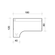 Pracovný stôl Gate, ergo, pravý, 180x75,5x120 cm, buk/buk