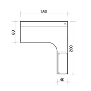 Pracovný stôl Gate, ergo, ľavý, 180x75,5x200 cm, dub/dub