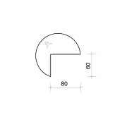 Doplnkový stôl Cross, pravý, 120x75,5x(60x80) cm, buk/kov