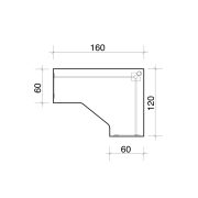 Pracovný stôl Flex, ergo, ľavý, 160x75,5x120 (60x60) cm, buk/kov