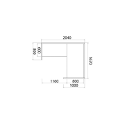 Recepčný pult ASSIST 160 rohový ľavý, 167 x 204 x 74 (100) cm, orech