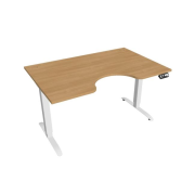 Pracovný stôl Motion Ergo, PO, 2S, 140x70,5-120,5x90 cm, dub/biela