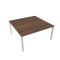 Pracovný stôl Uni, zdvojený, 160x75,5x160 cm, orech/sivá