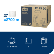 Toaletný papier 2-vrstv. TORK Mid-size biely, návin 100m T6 (27 ks)