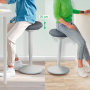 Ergonomická balančná stolička Leitz Ergo na státie, svetlo šedá
