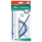 Súprava školských pomôcok KEYROAD plastová, transparentná, 20 cm