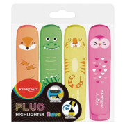 Sada popisovačov KEYROAD Fluo Jungle, 4 ks, mix farieb