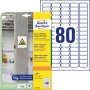 Etikety univerzálne 35,6x16,9mm Avery A4, silne lepivé 20 hárkov