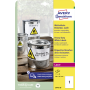 Etikety polyesterové veľmi odolné 210 x 297mm Avery A4 biele 20 hárkov