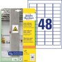 Etikety univerzálne 45,7x21,2mm Avery A4, silne lepivé 20 hárkov