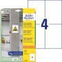 Etikety univerzálne 105x148mm Avery A4, silne lepivé 20 hárkov
