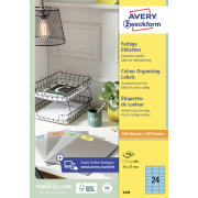 Etikety farebné 70x37mm Avery A4 100 hárkov modré
