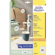 Etikety univerzálne kruhové 40mm Avery A4 10 hárkov