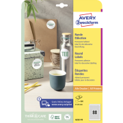 Etikety univerzálne kruhové 20mm Avery A4 10 hárkov
