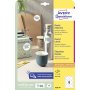 Etikety univerzálne kruhové 80mm Avery A4 10 hárkov