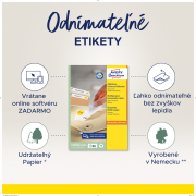 Etikety univerzálne odnímateľné 35,6x16,9mm Avery A4 25+5 hárkov