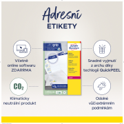 Adresné etikety 99,1 x 42,3 mm, 300 ks, transparentné