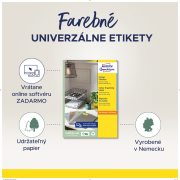 Etikety Avery odnímateľné 63,5x33,9 mm, modré