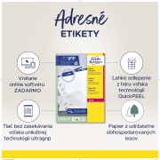 Etikety na zásielky 63,5x38,1mm Avery A4 100 hárkov, laser