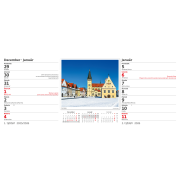 Stolový kalendár riadkový 32,1x13,4 cm - Mestá Slovenska 2026