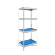 Policový regál so 4 plastovými policami, š.75 x h.50 x v.180 cm