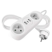 Predlžovací kábel 2 zásuvky+2×USB-A+1×USB-C 1,4 m