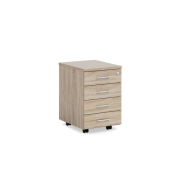 Mobilný kontajner BASIC, 4-zásuvkový so zámkom, 41x67x50cm, dub Sonoma