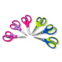Detské nožnice DONAU Soft Grip ostrá čepeľ, 13 cm, mix farieb, displej 30 ks