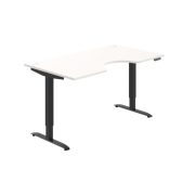 Pracovný stôl Motion Ergo, PO, 2S, 160x70,5-120,5x90 cm, biela/čierna