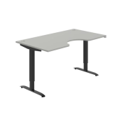 Pracovný stôl Motion Ergo, ZO, 2S, 160x70,5-120,5x90 cm, sivá/čierna