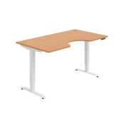 Pracovný stôl Motion Ergo, PO, 2S, 160x70,5-120,5x90 cm, buk/biela